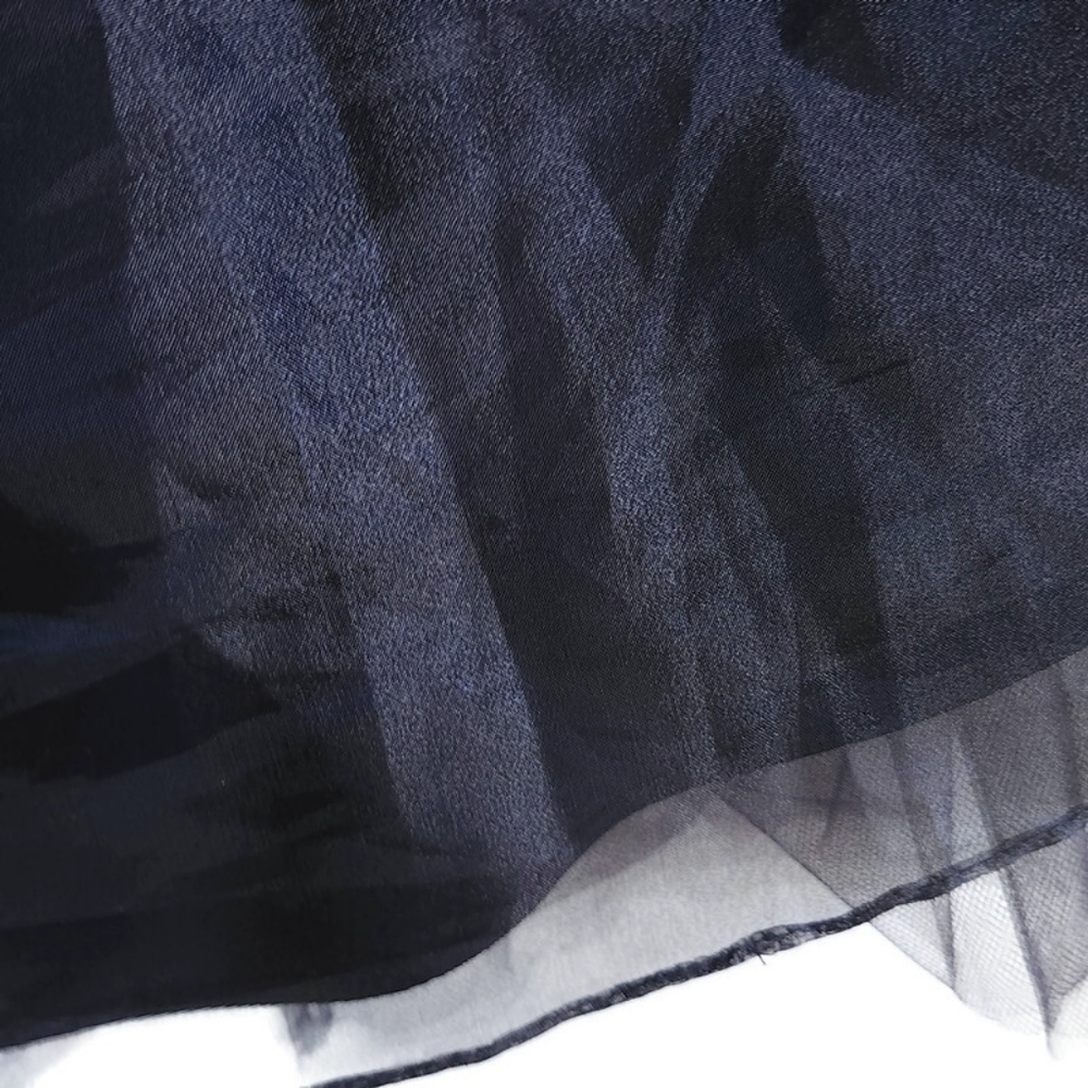Elizabeth and James Everleigh Black Layered Tulle A-Line Tutu Style Midi Skirt - Picture 8 of 13